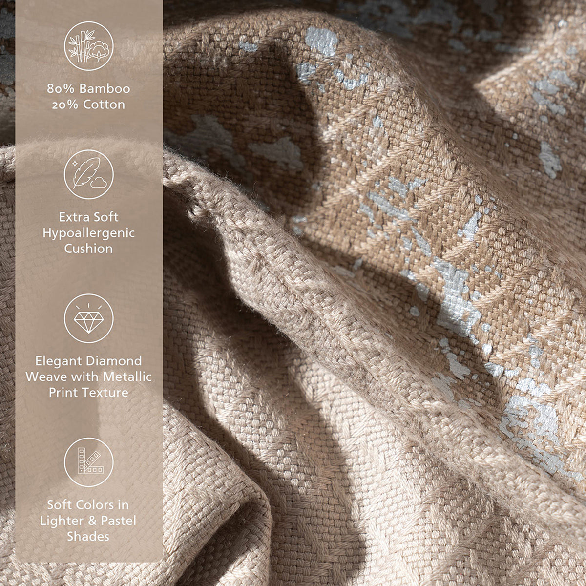 Bamboo Extra Soft Hypoallergic Decor Cushion Cover Serene Haven Highlawn Grey