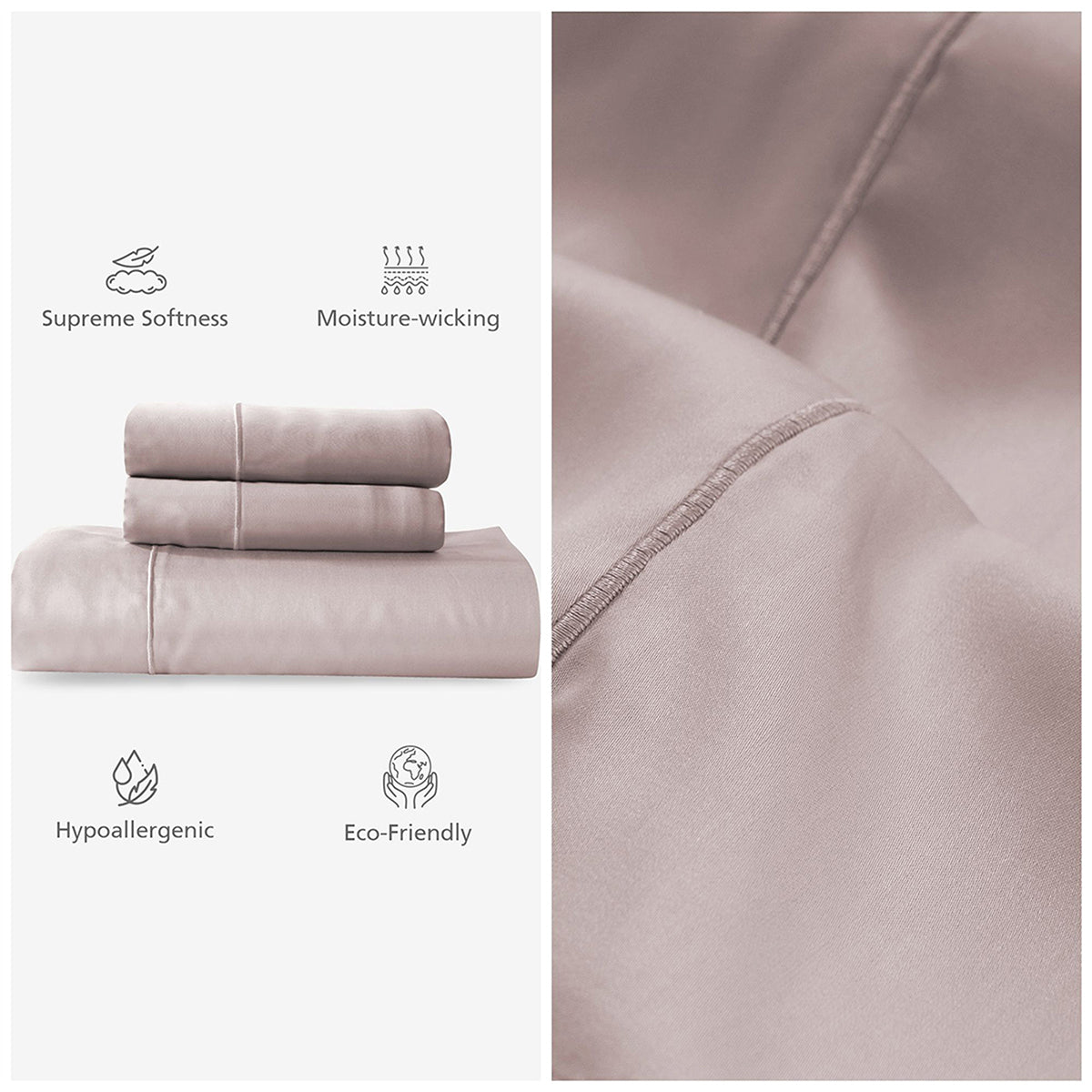 100% Tencel™ Solid Bedsheet with Pillow Case Serene Haven Noemi Pink