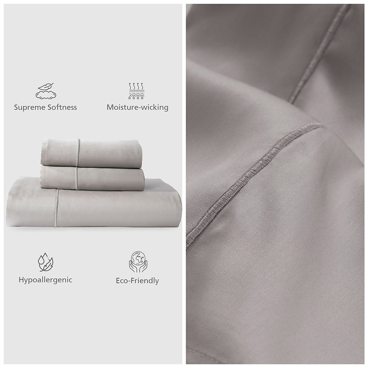 100% Tencel™ Solid Bedsheet with Pillow Case Serene Haven Noemi Blue
