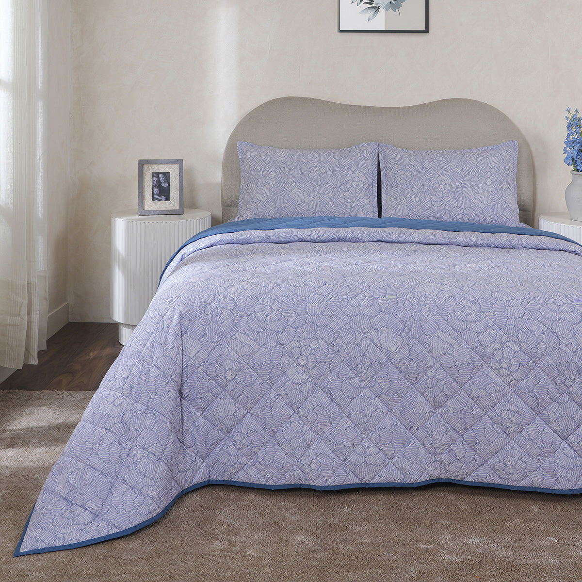 Hermosa Botanic Bloom Florique Quilt Blue