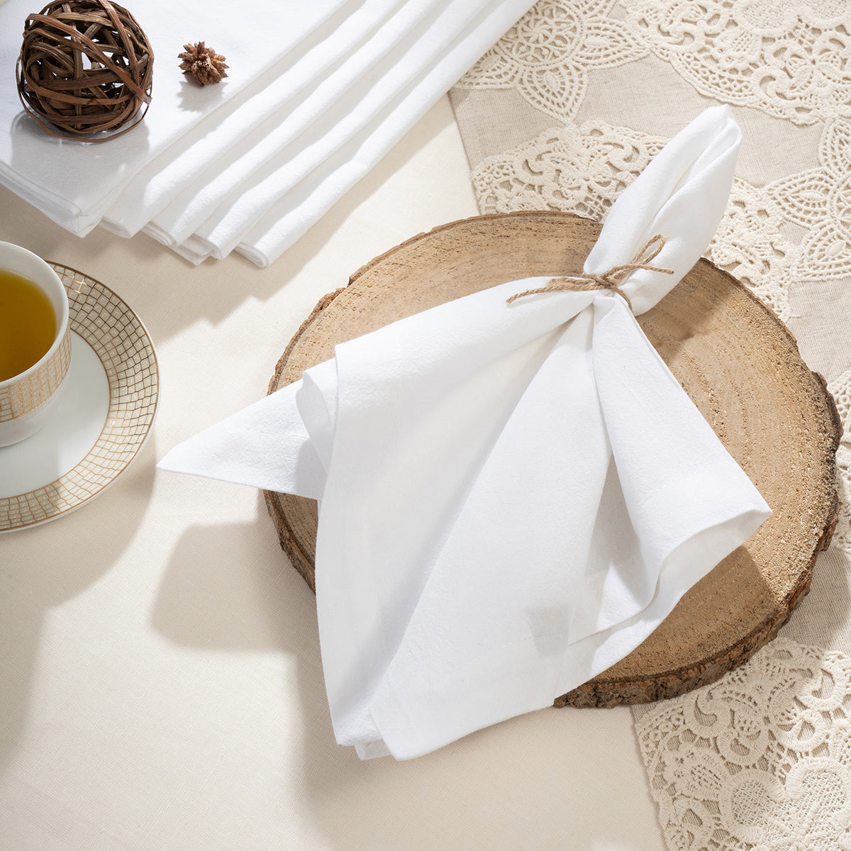 6 Pcs Napkin Set White Soft & Durable Maison