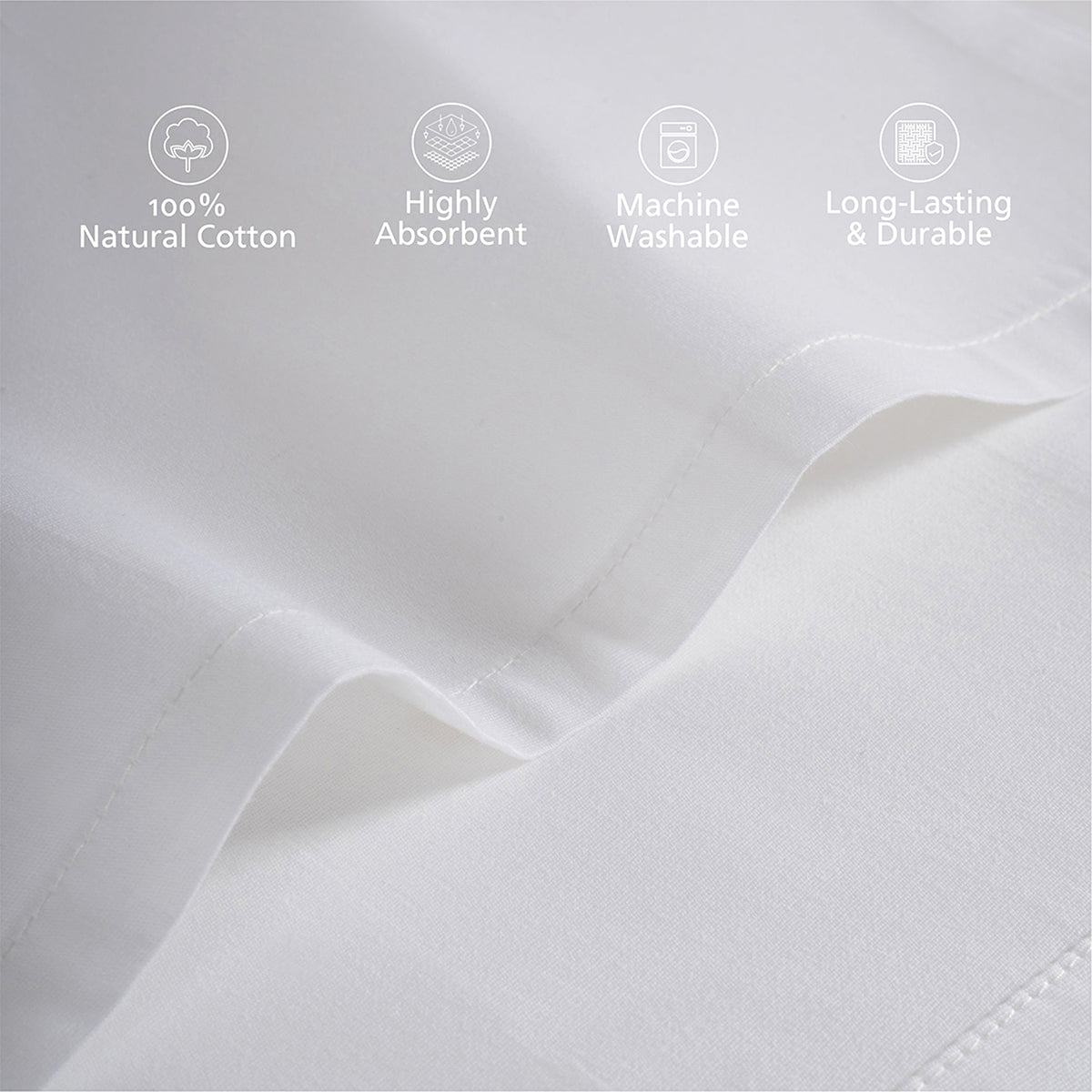 12 Pcs Napkin Set White Soft & Durable Natura