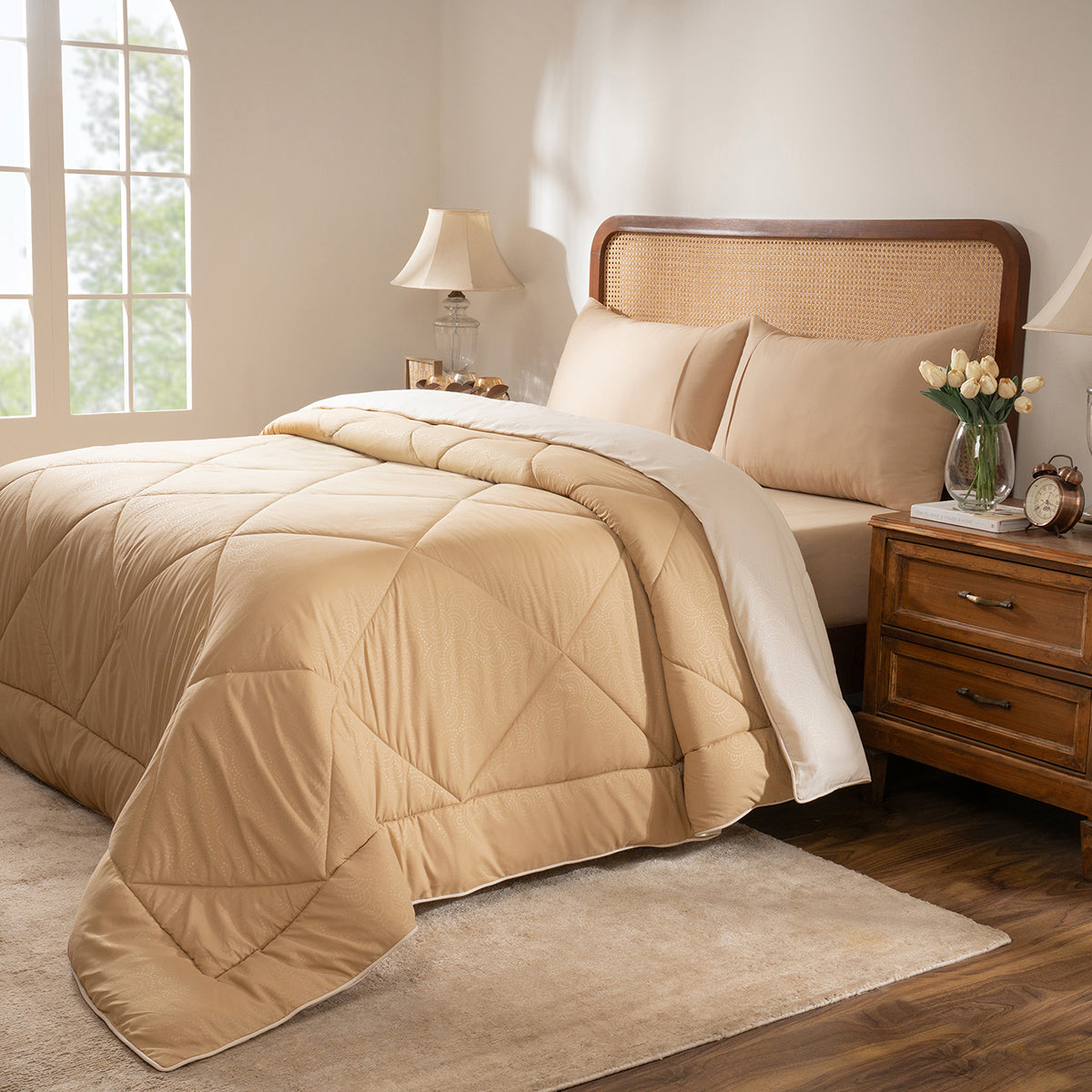 Quilt Set Ideal For Gifting Gravel Quilt Set Warm Sand/Fog