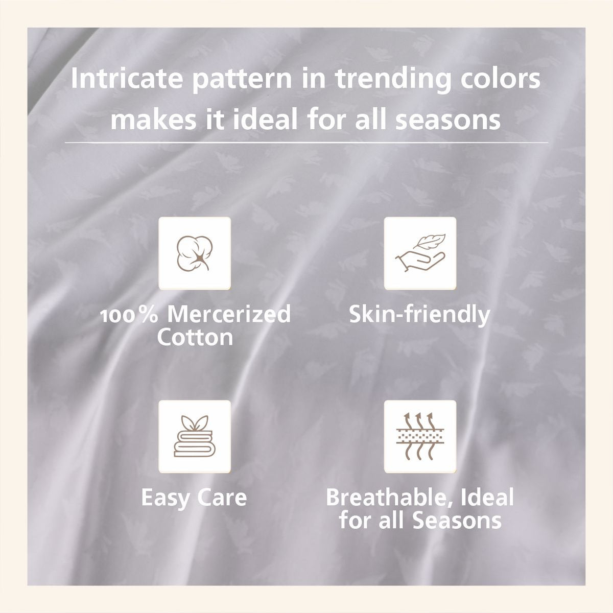 Maspar Leaf Self Jacquard 100% Cotton Ultra Soft Bed Sheet with Pillow Case