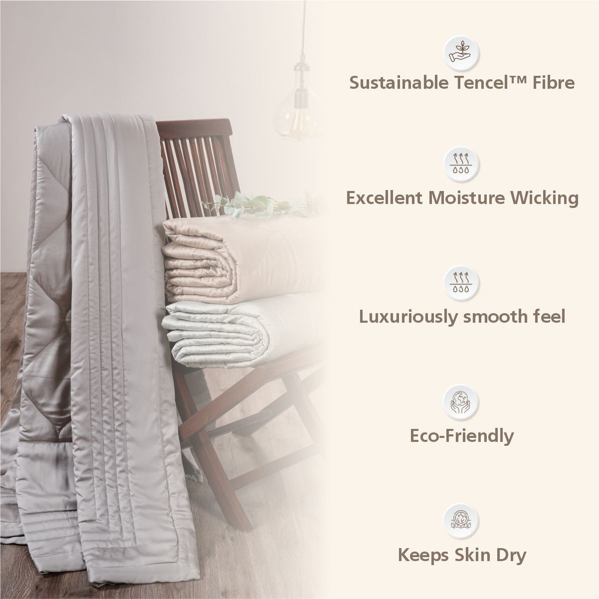 Vintage Noemi Tencel™ Fabric AC Quilt/Quilted Bed Cover/Comforter, Green