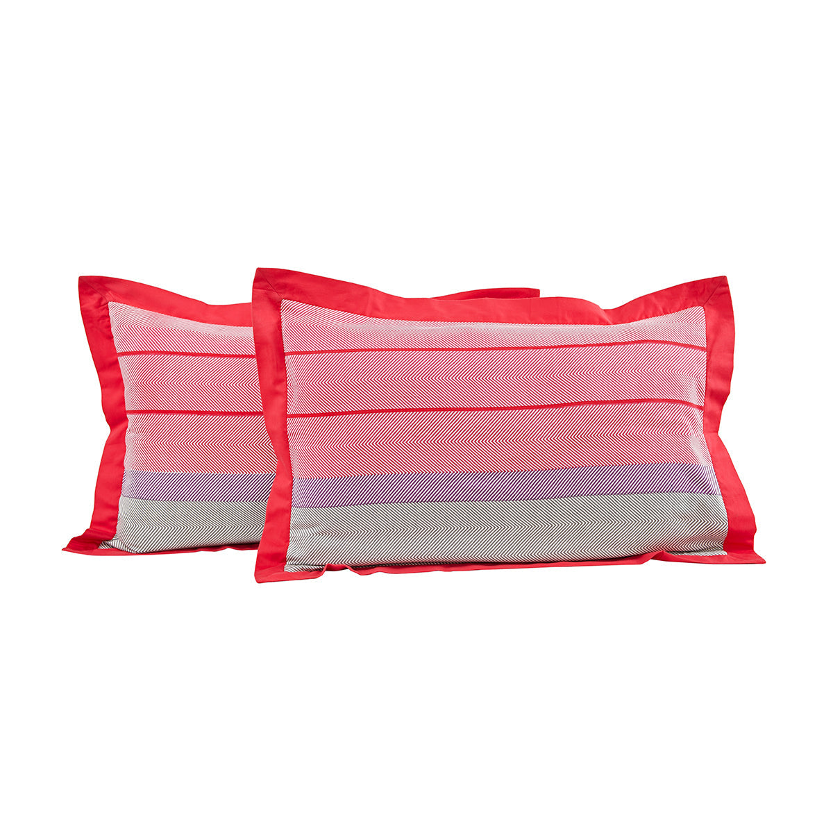 Hues Printed Haze Print Pillow Sham Set Red