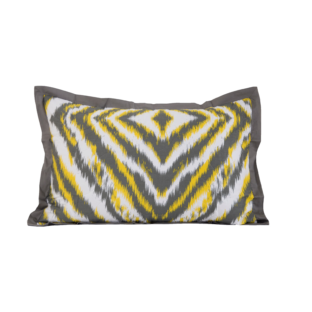 Little Maspar Quilted Hand Ikat Print Pillow Sham Set Yellow