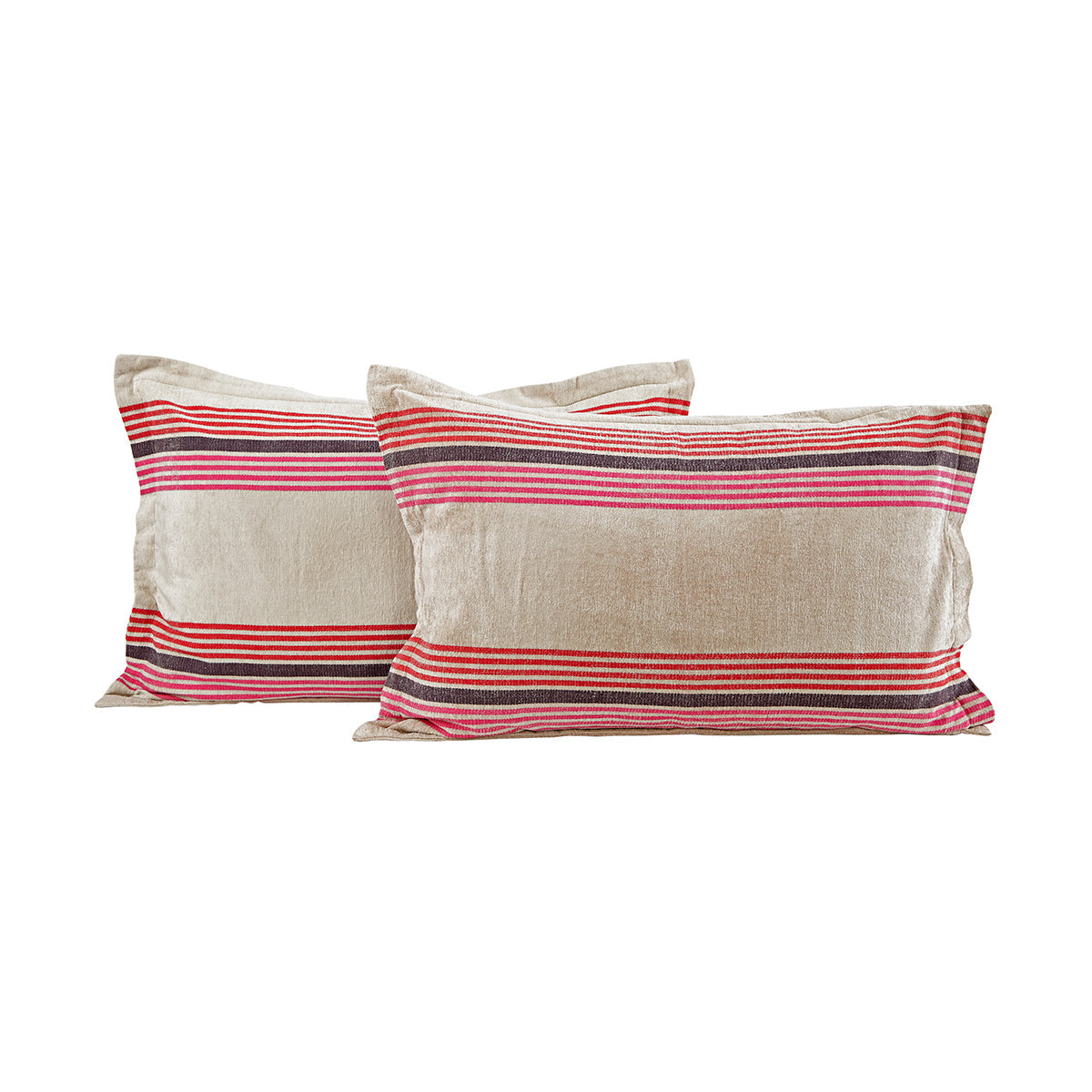 Hues Woven Metro Stripe Pillow Sham Set Pink