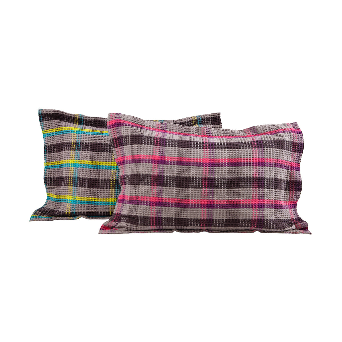 Hues Woven Metro Waffle Pillow Sham Set Pink