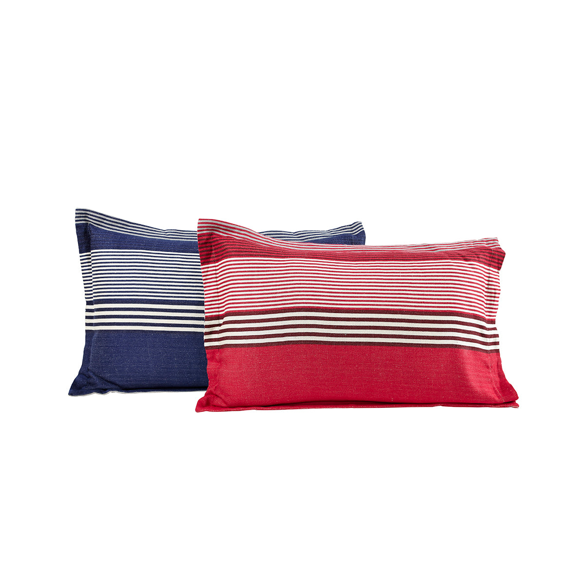 Hues Woven Stripical Mishmash Pillow Sham Set Blue