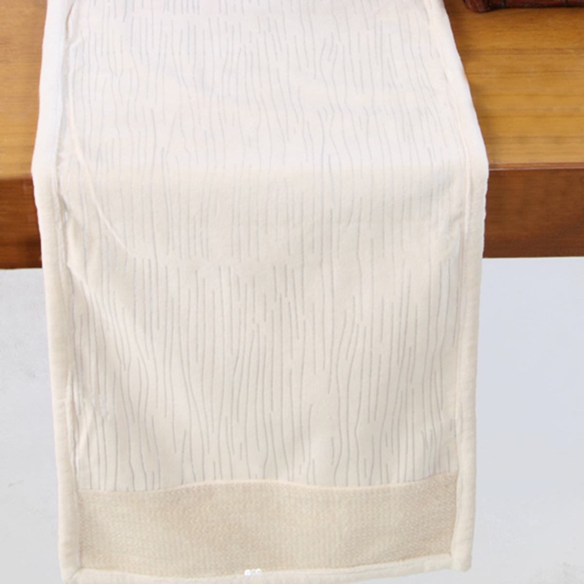 Maspar Branch 100% Cotton Print Foil Runner Beige