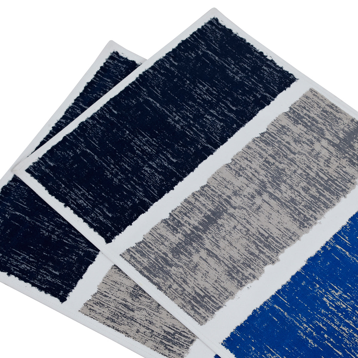 Maspar Baffling Band Prt 100% Cotton Printed Placemat Set Blue