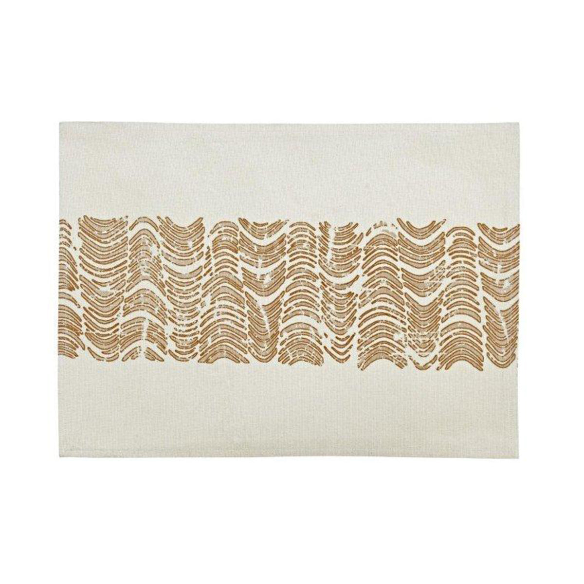 Maspar Broken Waves 100% Cotton Printed Placemat Set Beige