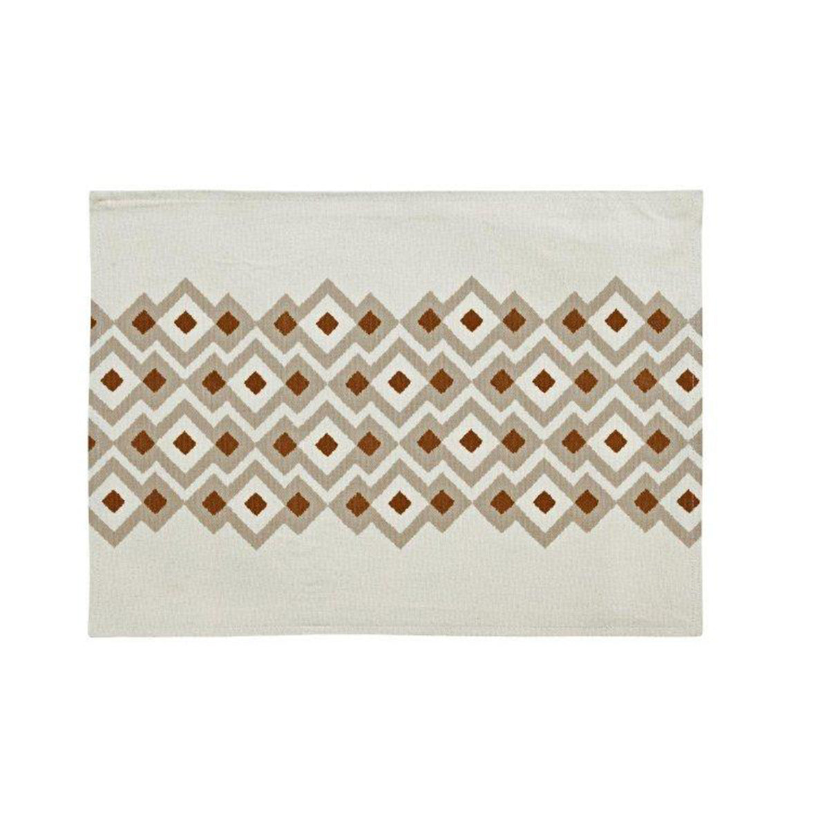 Maspar Diamond Dots 100% Cotton Printed Placemat Set Beige