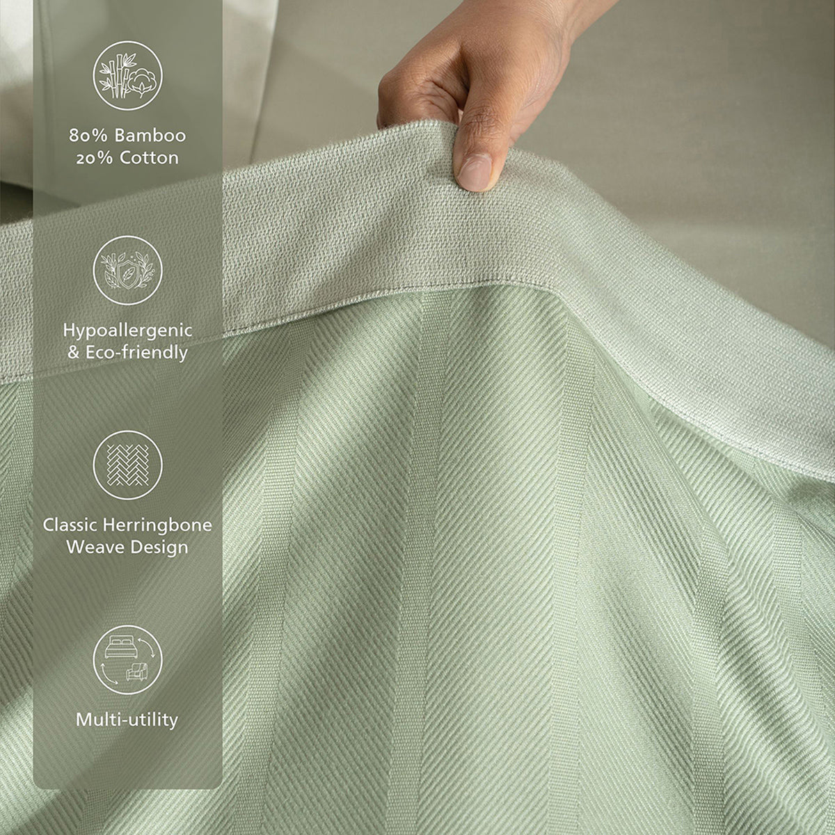 Bamboo Eco Friendly Soft Blanket/Bed Cover/Multi Cover Serene Haven Erika Green