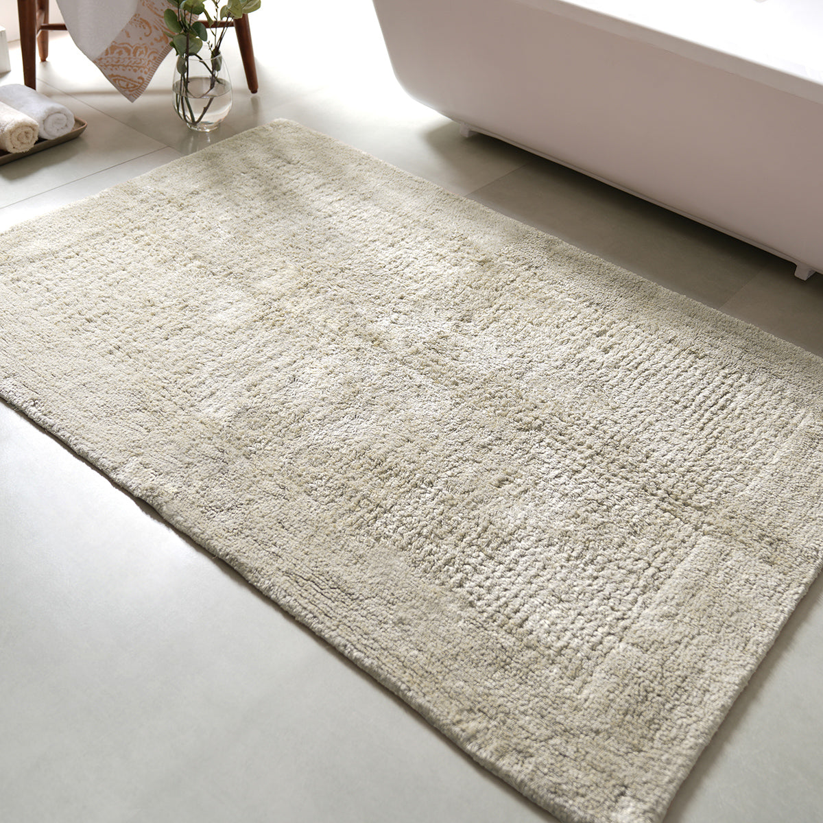 Buy Ecolux Luxuriously soft and highly absorbent Grey Bath Mat