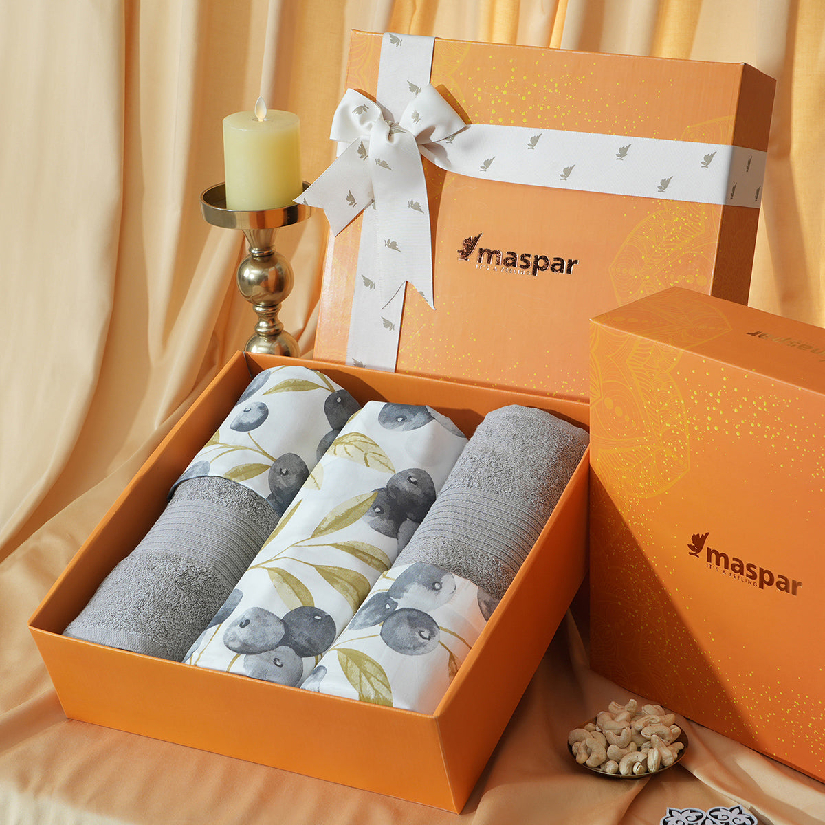 Bed Bath Set 6 Pcs Ideal For Gifting Myrtille Mustard
