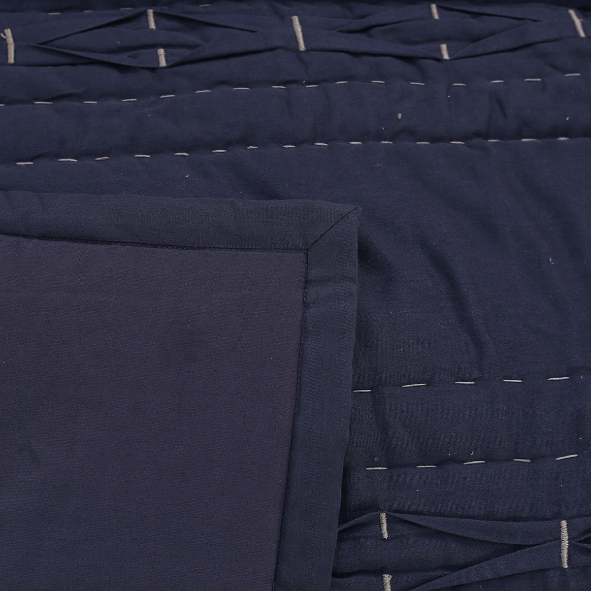 Rurban Grandoise Block Interval Grey 9PC Quilt/Quilted Bed Cover Set