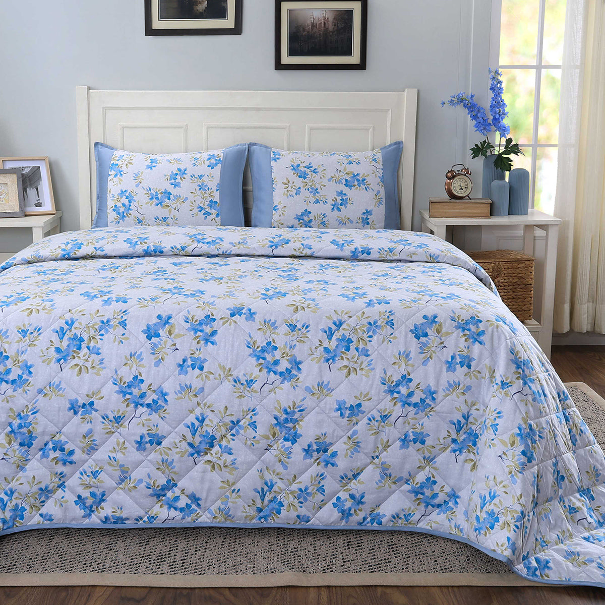 Eclectic Garden Wren 4PC Quilt Set