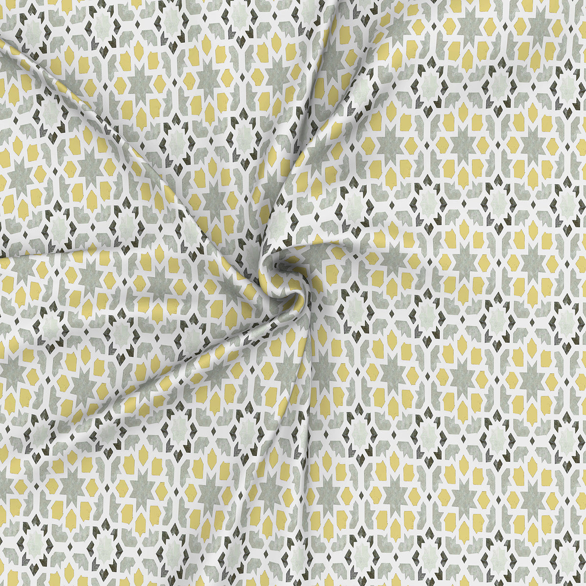 Inhouse Ardour Darien Printed 200 TC 100% Cotton Gold Bed Sheet with Pillow Case