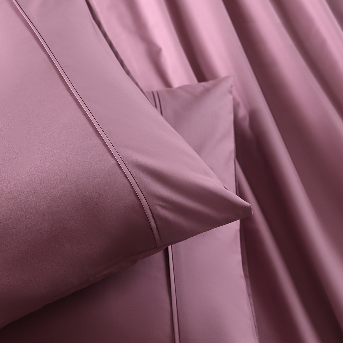 Slumber Plain Easy Care Percale 100% Cotton Dusky Orchid Crisp Bed Sheet With Pillow Case