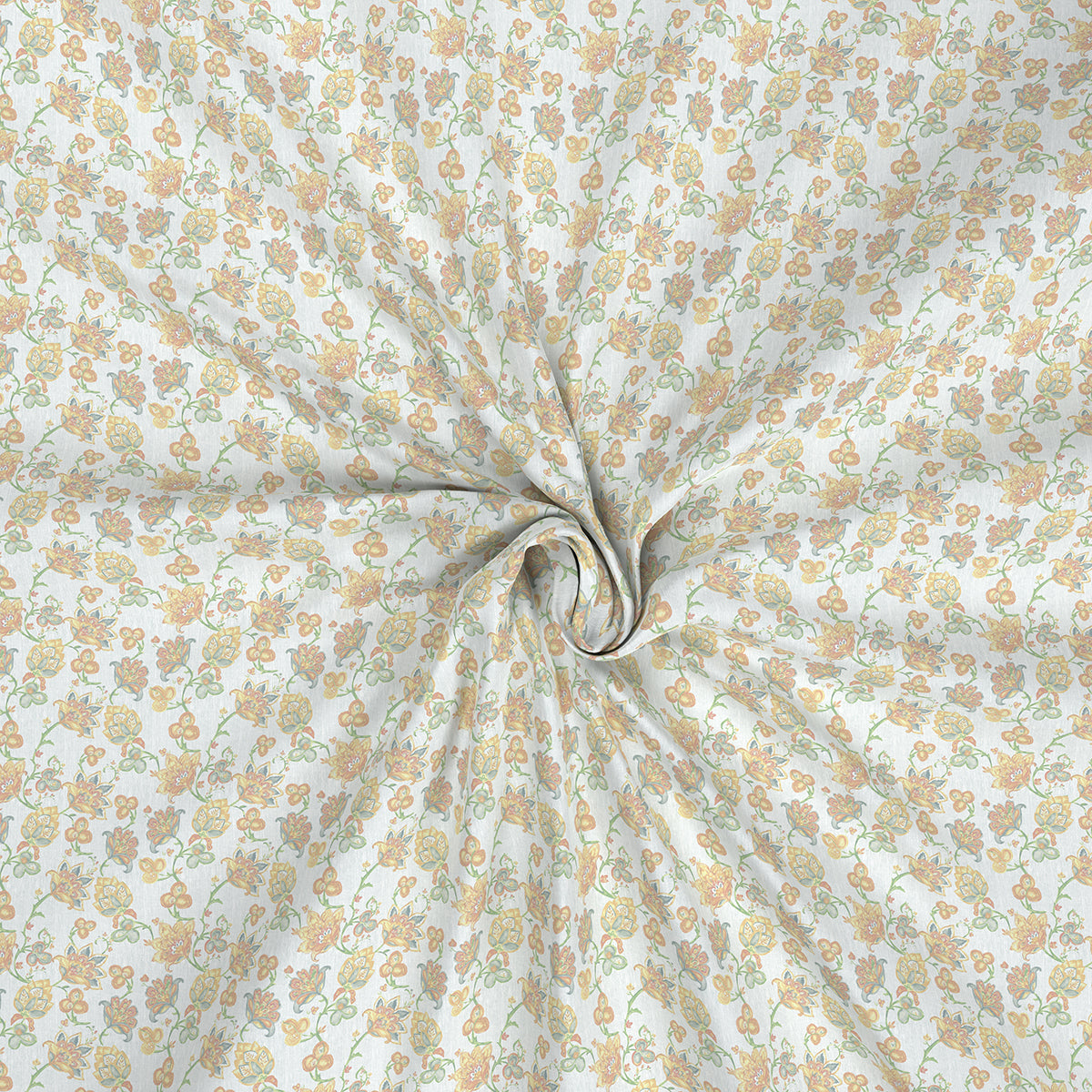 Hermosa Exotic Bouquet Cordelia Orange Bed Sheet with Pillow Case