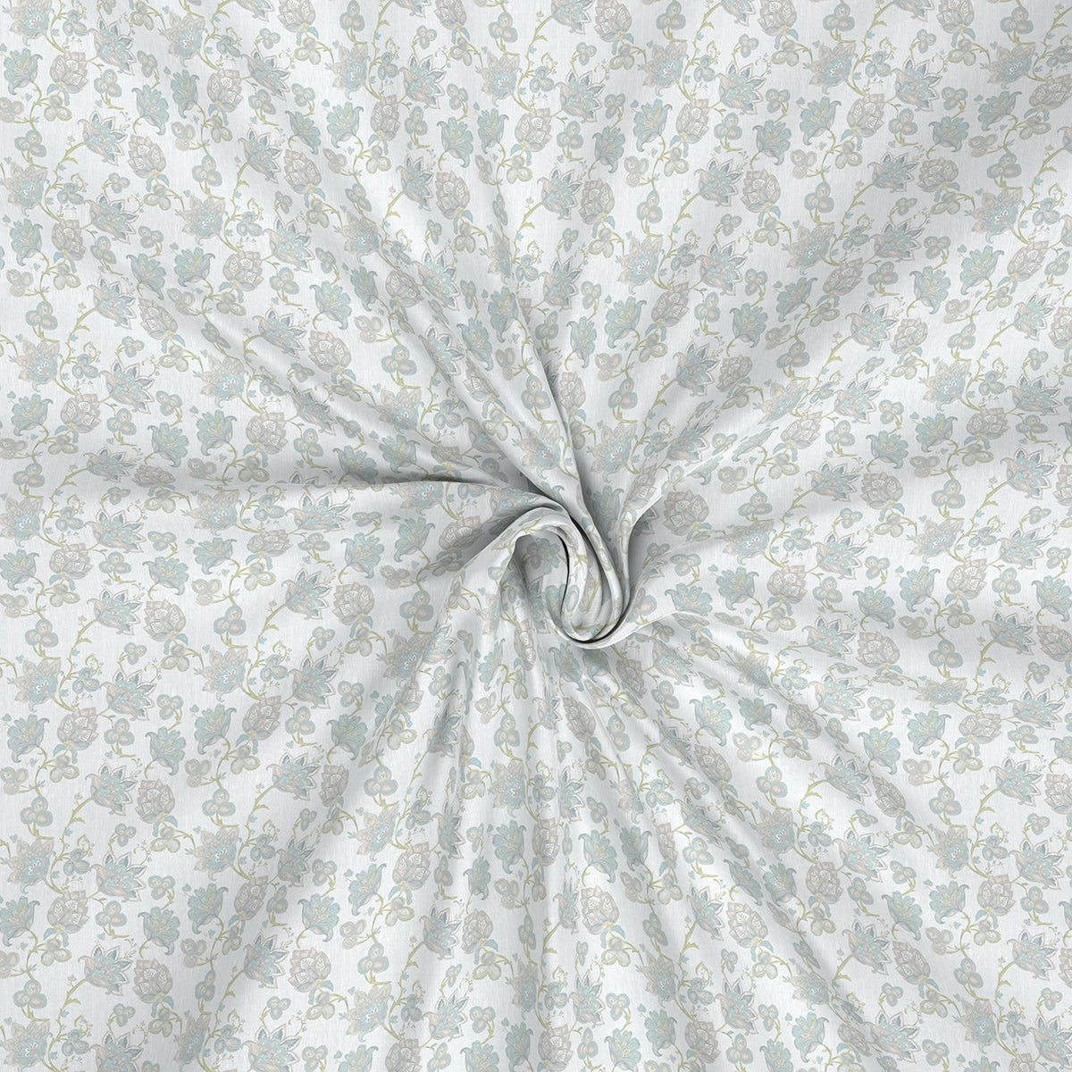 Hermosa Exotic Bouquet Cordelia Blue Bed Sheet with Pillow Case