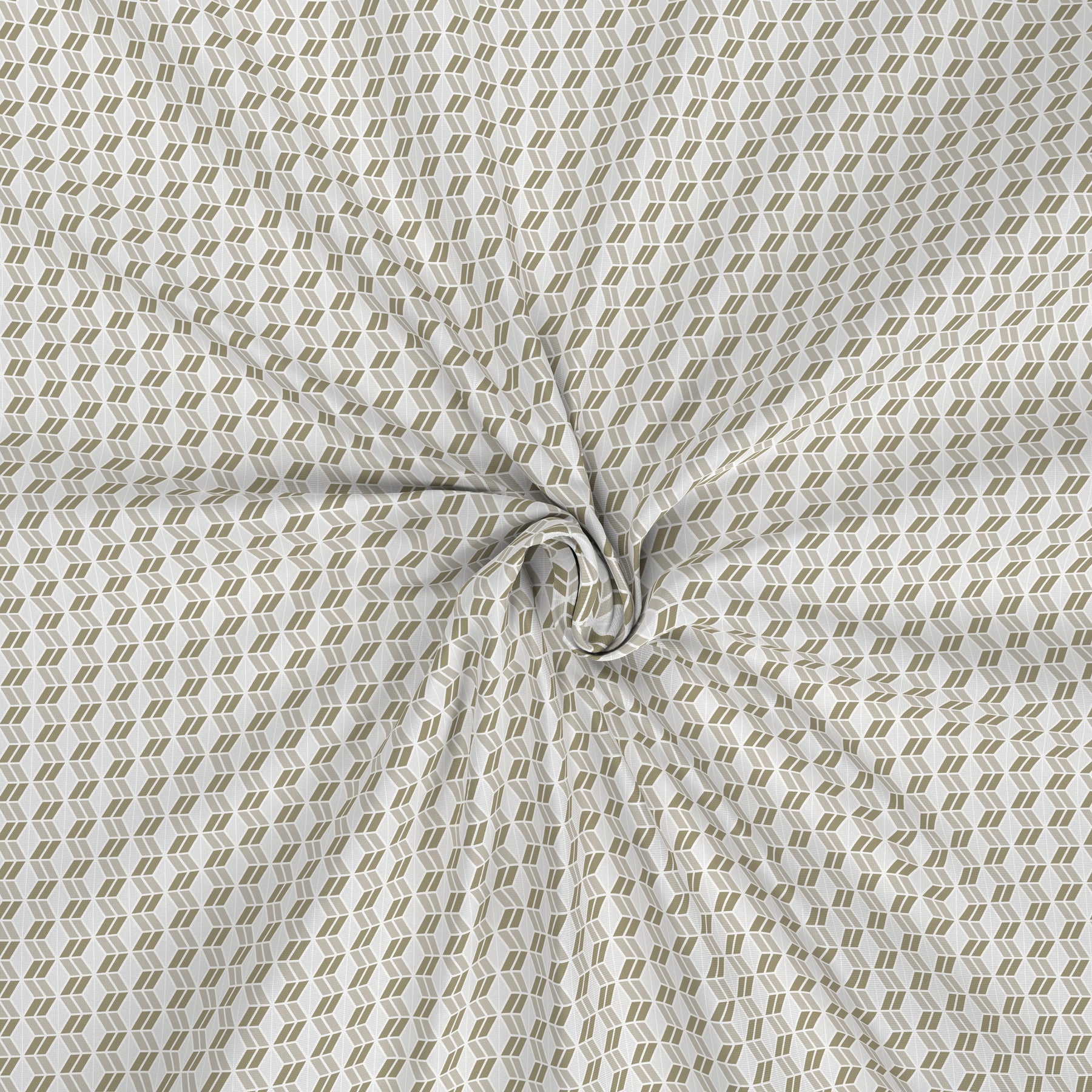 Backyard Patio Morris Printed 100%Cotton Beige Bed Sheet with Pillow Covers