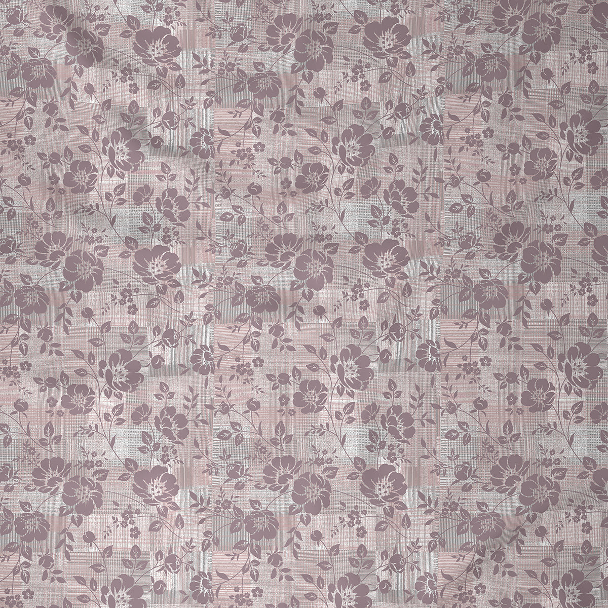 Backyard Patio Textured Floral Printed 100%Cotton Peach Bed Sheet with Pillow Case