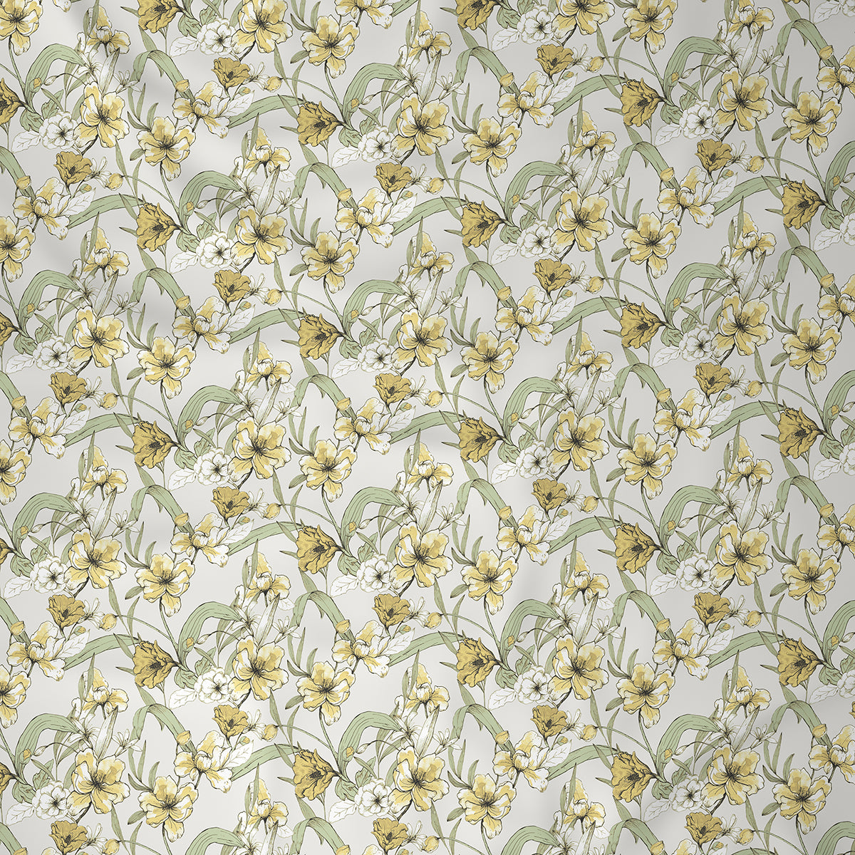 Backyard Patio Valencia Printed 100%Cotton Yellow Bed Sheet with Pillow Case