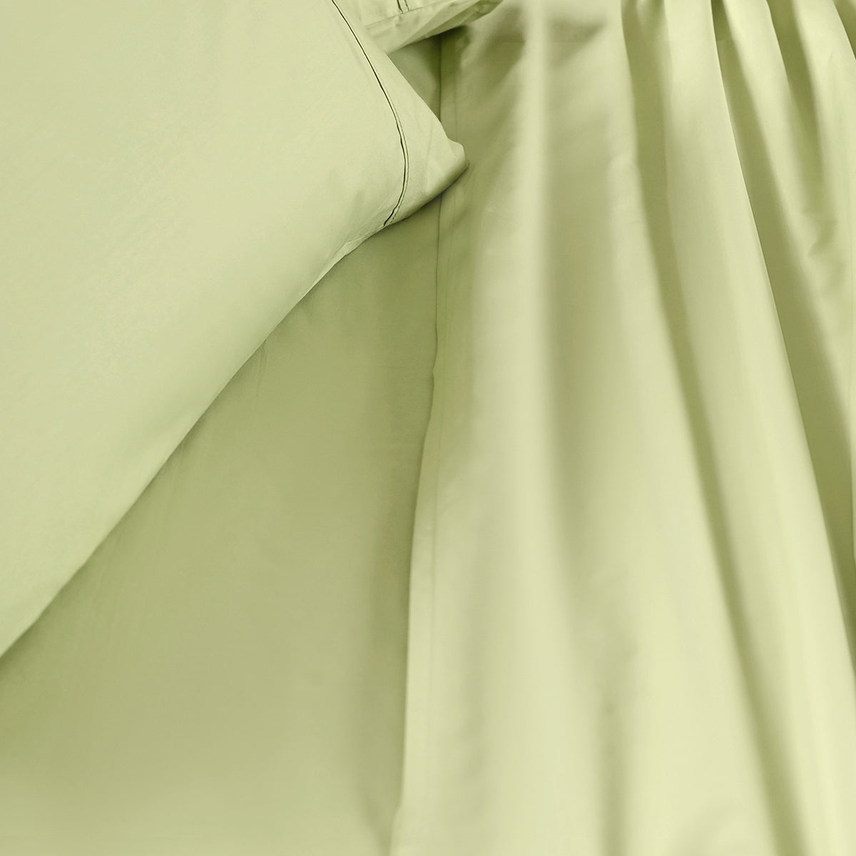 Eden Crisp & Light Weight 100% Cotton Solid Green Bed Sheet with Pillow Case
