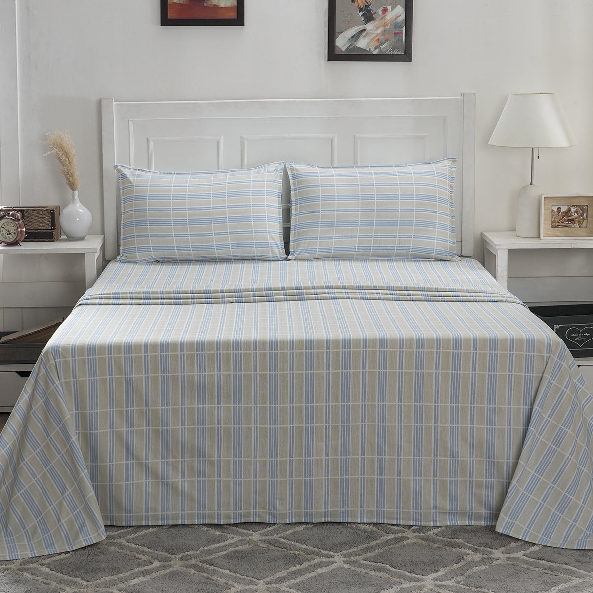 Optimist Bloom 100% Cotton Printed Bed Sheet with Pillow Case