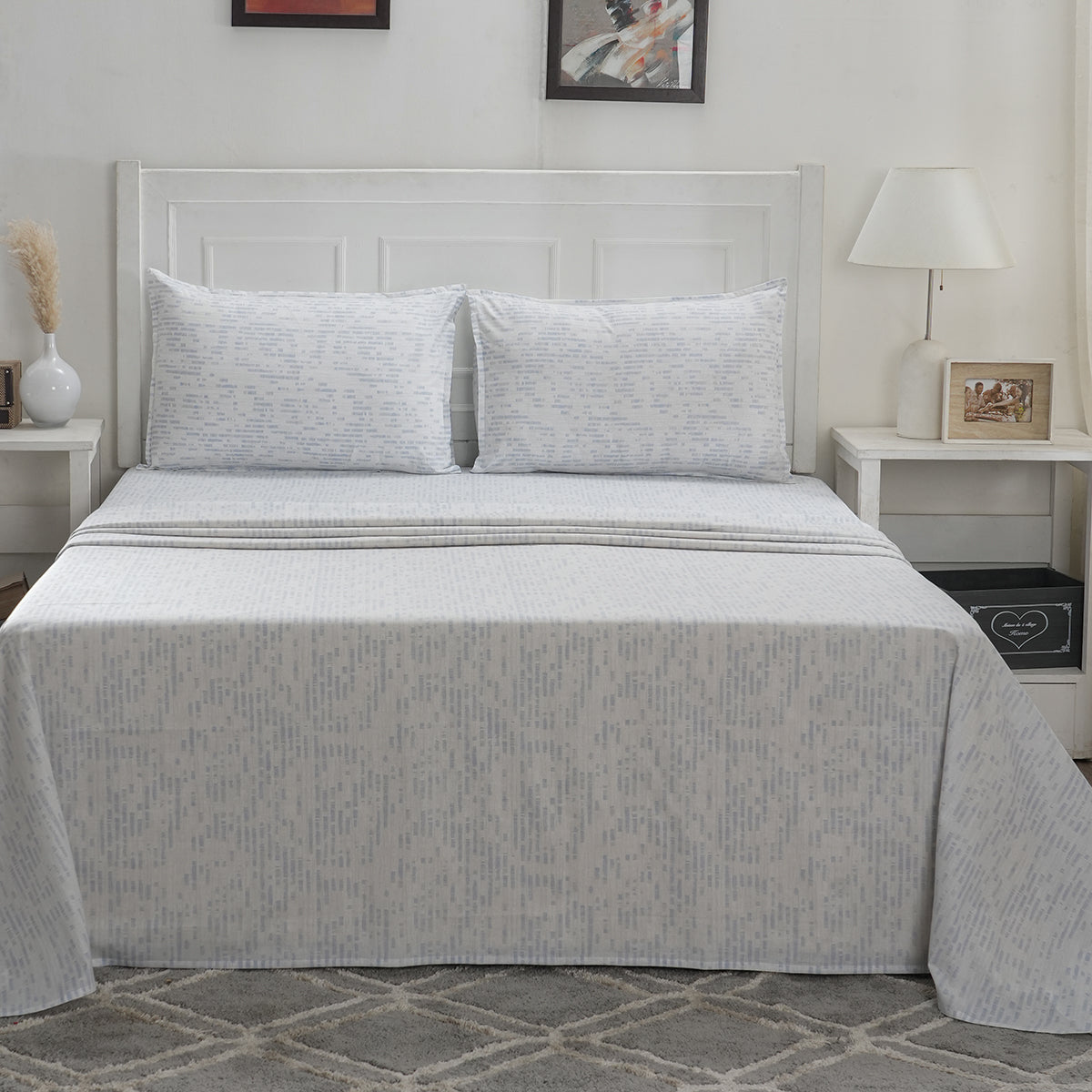 Optimist Bloom 100% Cotton Printed Bed Sheet with Pillow Case