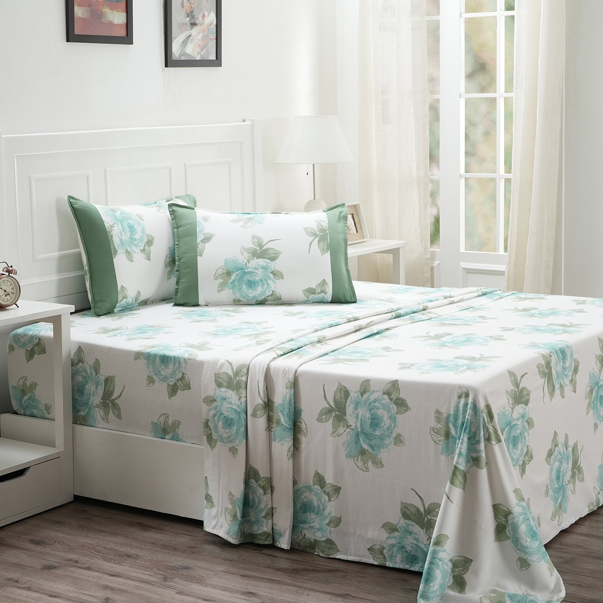Cotton Bedsheet Bed Cover With Pillow Cover Royal Botanic 200 TC
