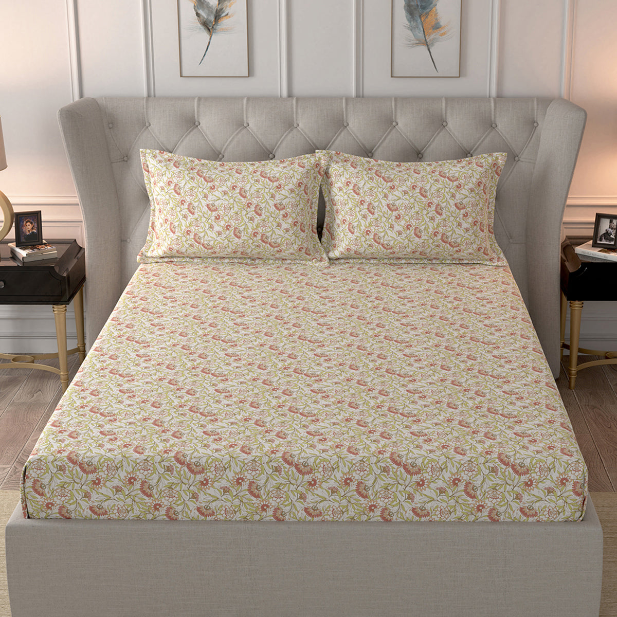 Royal Botanic 144TC Cotton Bed Sheet With Pillow Case