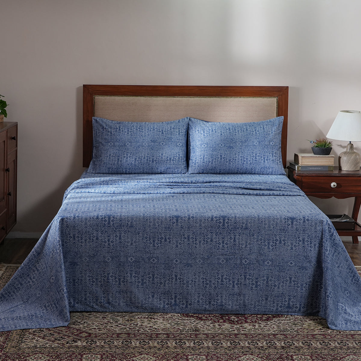 Utopian Regan Ornament Troop 100% Cotton Bed Sheet with Pillow Case