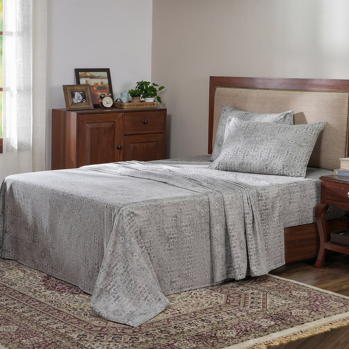 Utopian Regan Ornament Troop 100% Cotton Bed Sheet with Pillow Case