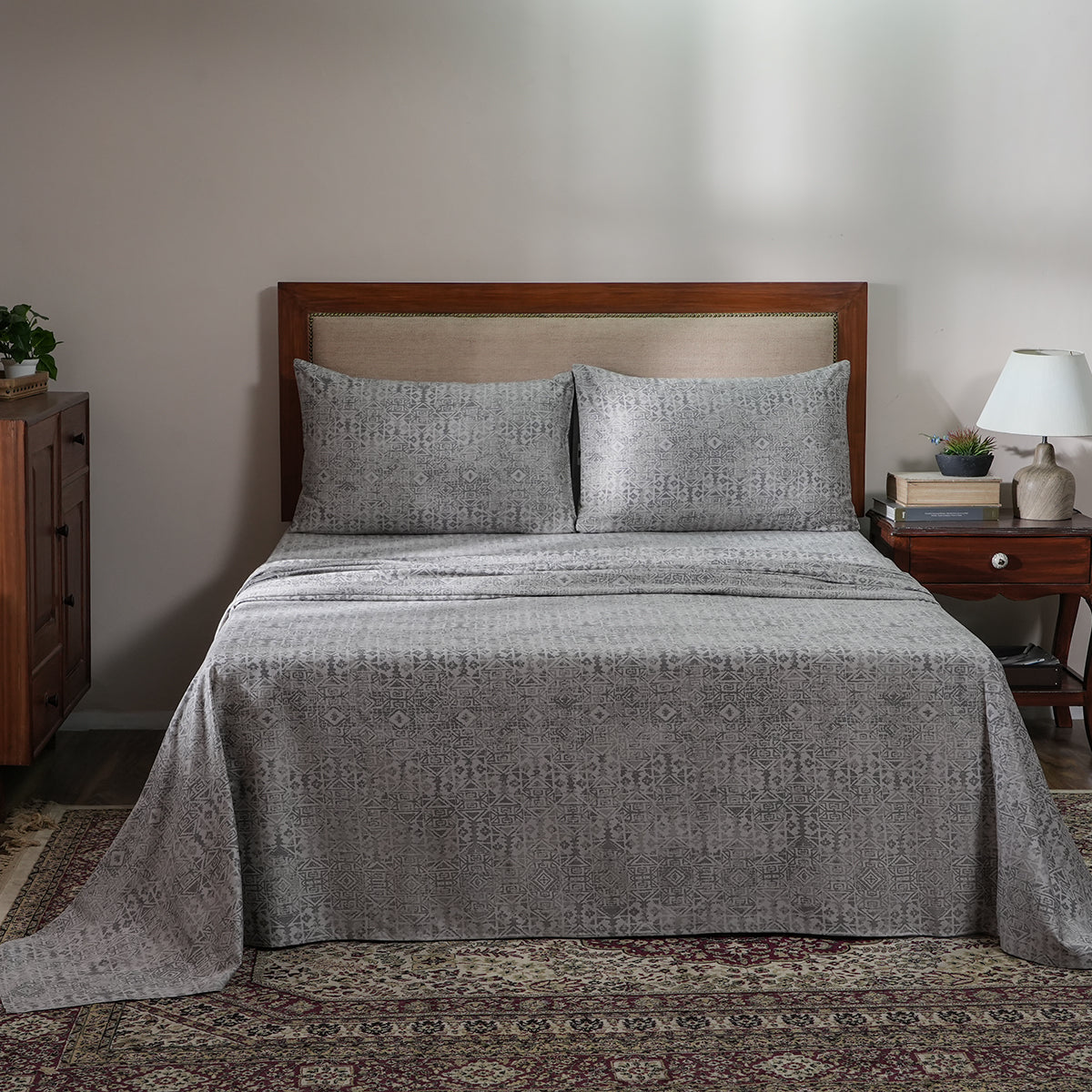 Utopian Regan Ornament Troop 100% Cotton Bed Sheet with Pillow Case