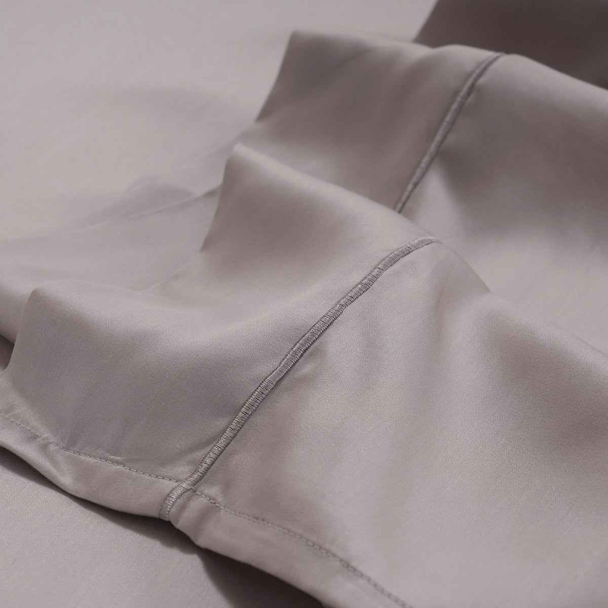 Vintage Noemi Solid 100% Tencelâ„¢ Grey Bed Sheet With Pillow Case