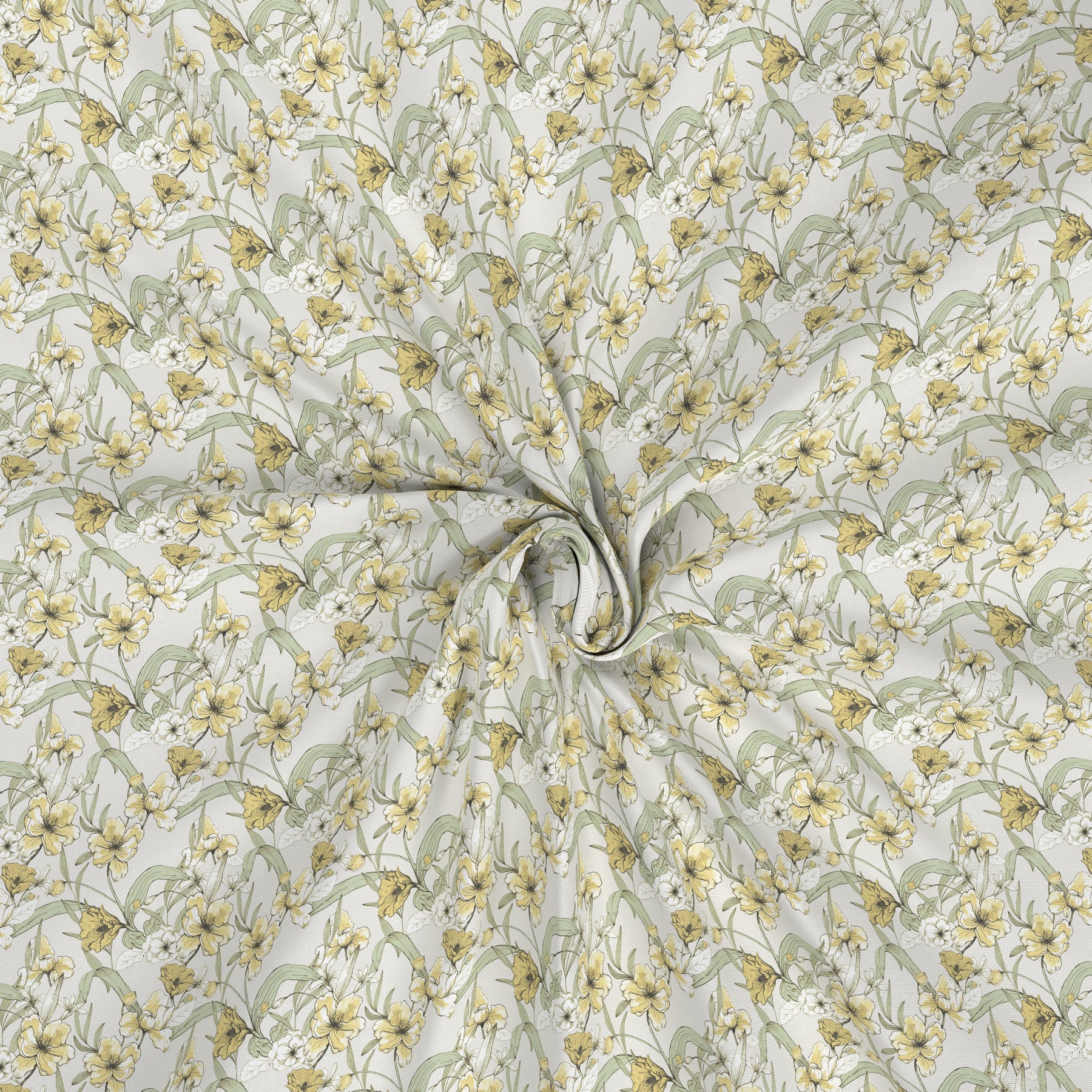 Tranquil Serenity Valencia 100%Cotton Printed Bed Sheet with Pillow Case Yellow