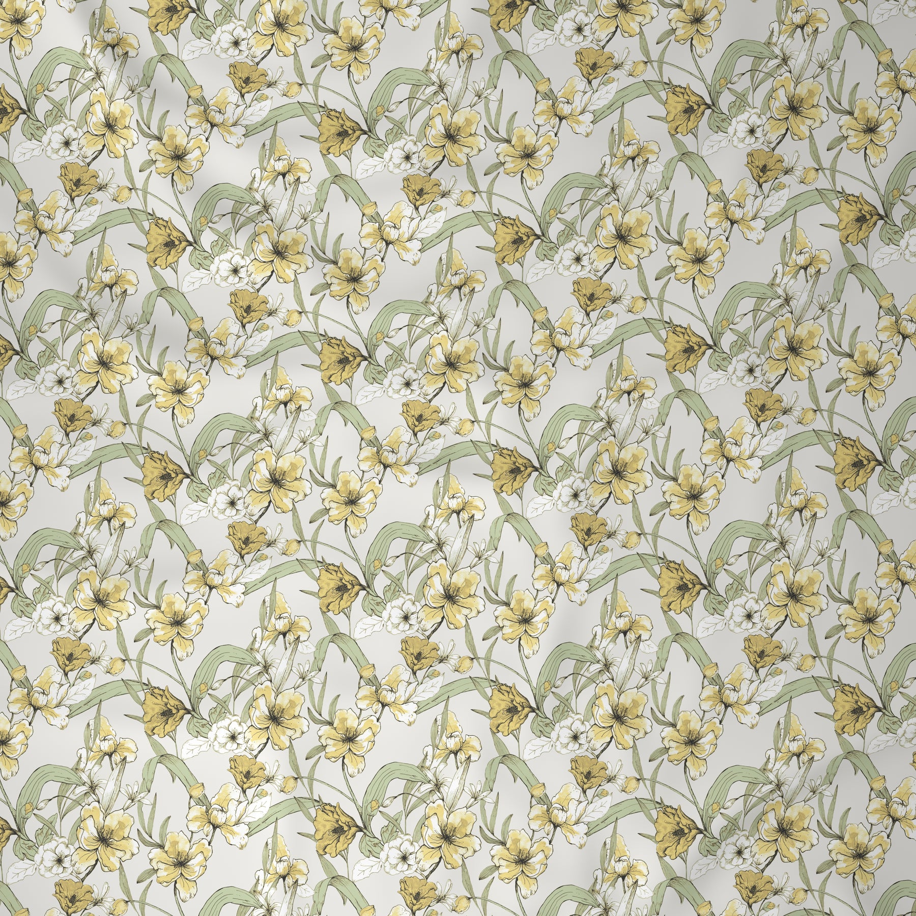 Tranquil Serenity Valencia 100%Cotton Printed Bed Sheet with Pillow Case Yellow