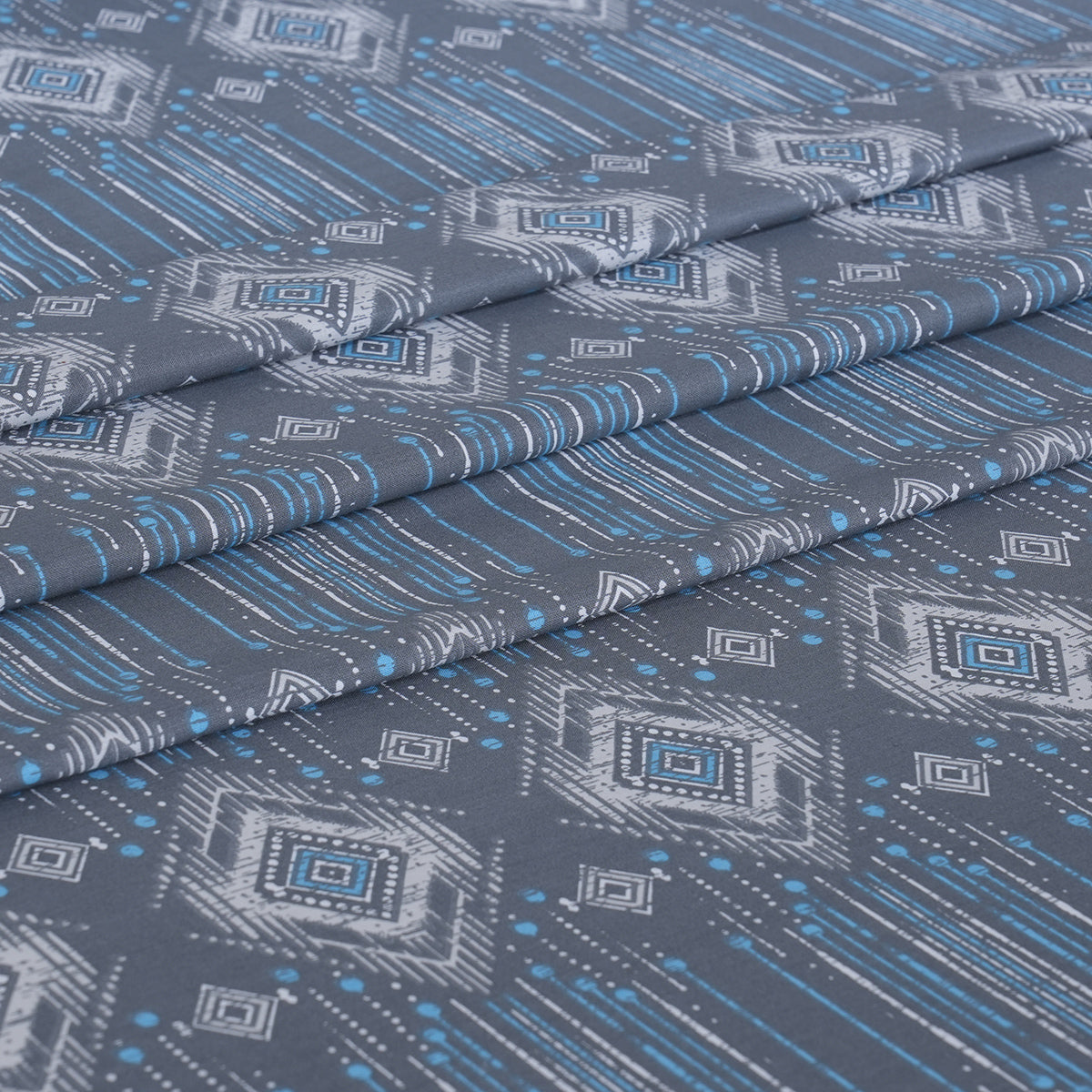 Hermosa Sensory Bloom 100% Cotton Printed Bed Sheet with Pillow Case Blue