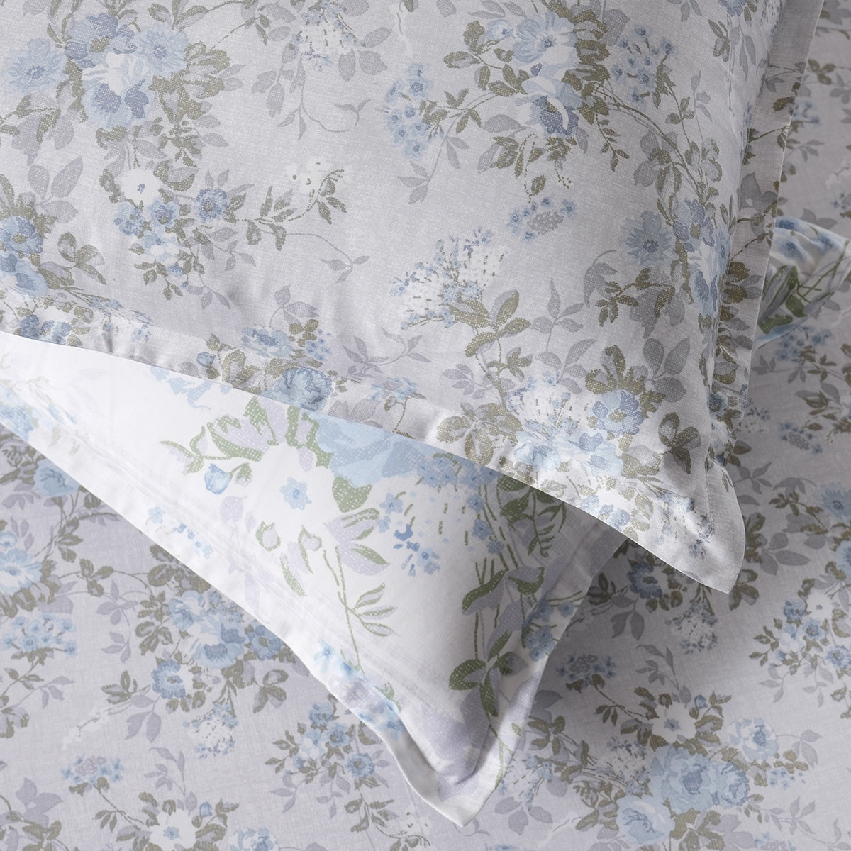 Sensory Bloom Flowerland 100% Cotton Blue Bed Sheet with Pillow Case