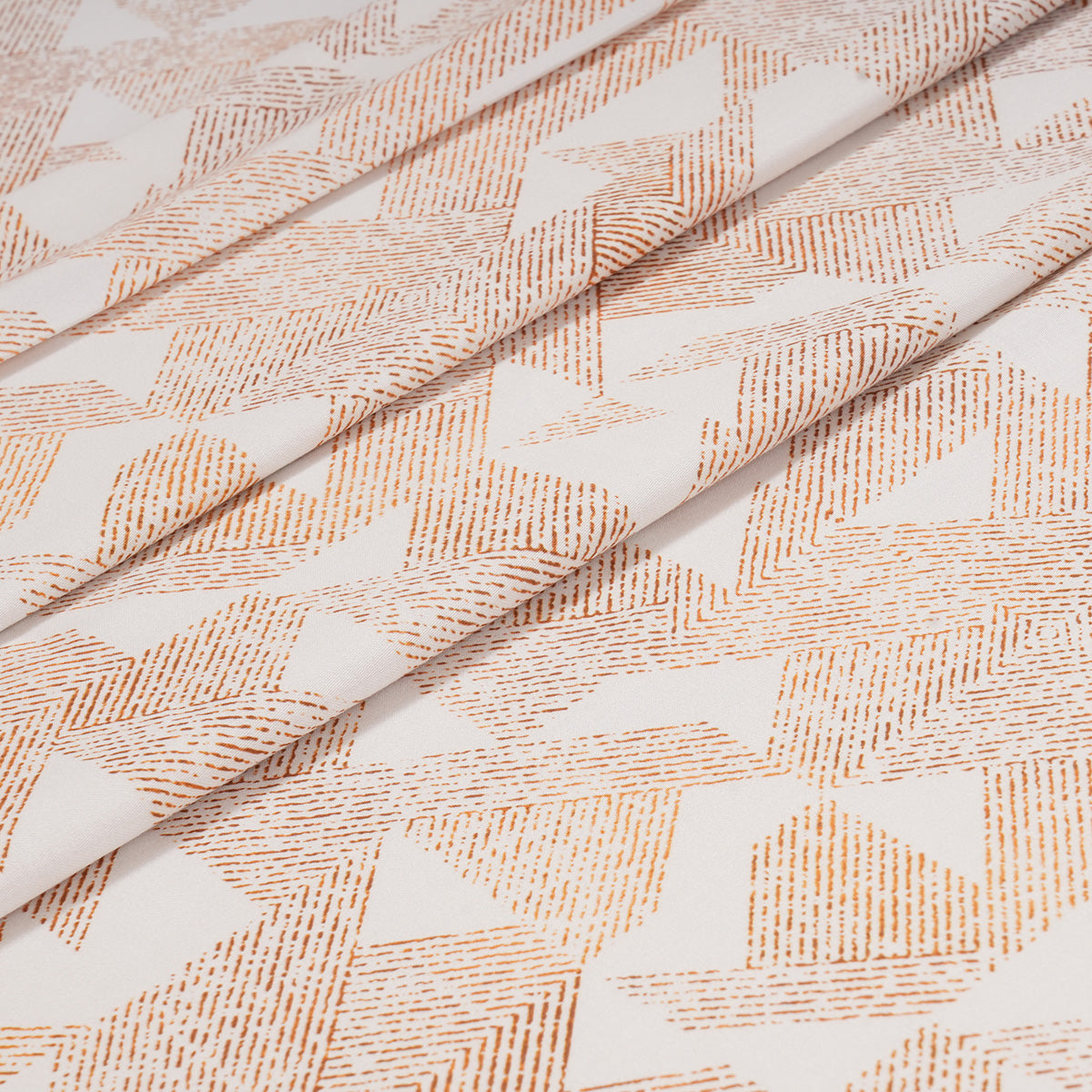 Eclectic Geo Triangle Digital Print 100% Cotton Rust Bed Sheet with Pillow Case