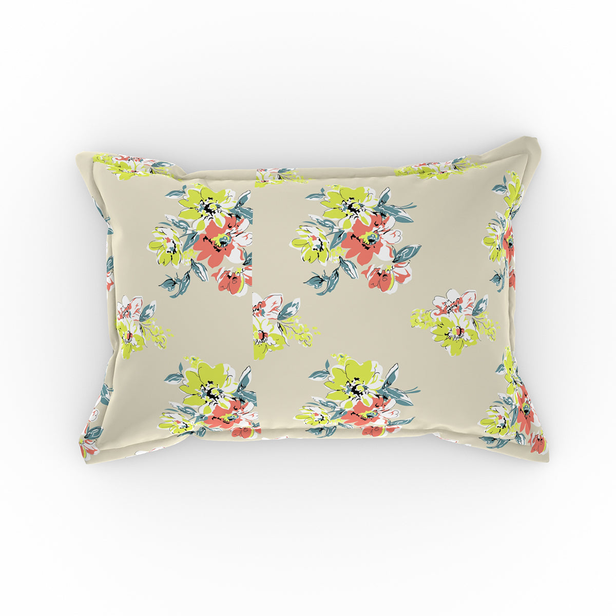 Modern Sanctuary Floral Banquet Printed 200 TC 100% Cotton Beige Bed Sheet with Pillow Case