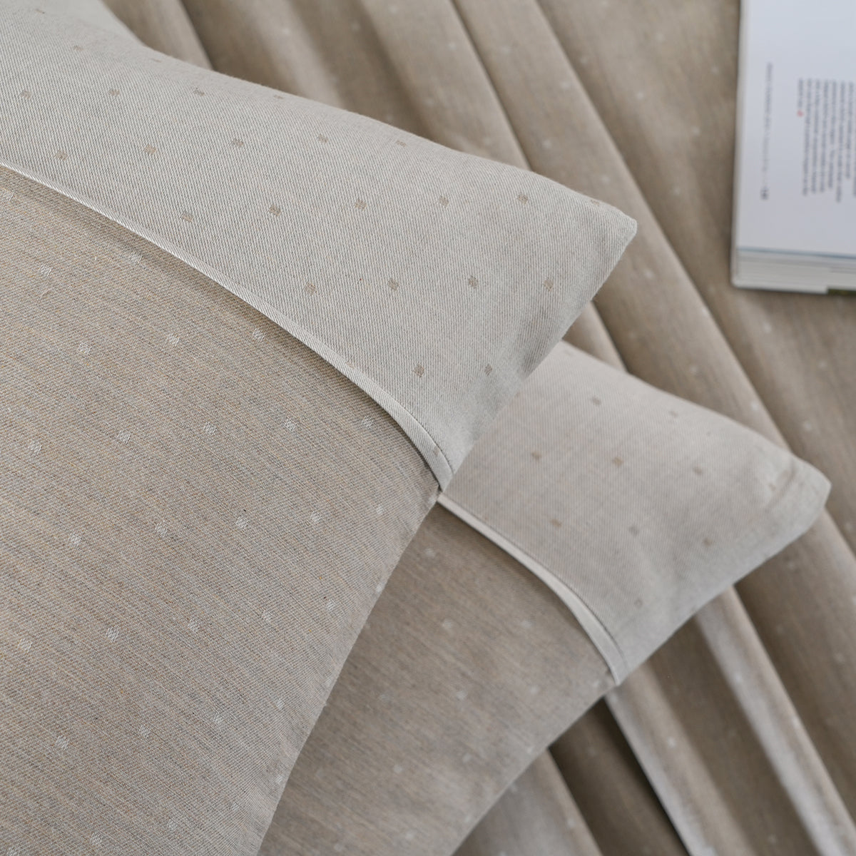 Muted Dot Reversible Made With Egyptian Cotton Ultra Soft Beige Bed Sheet with Pillow Case