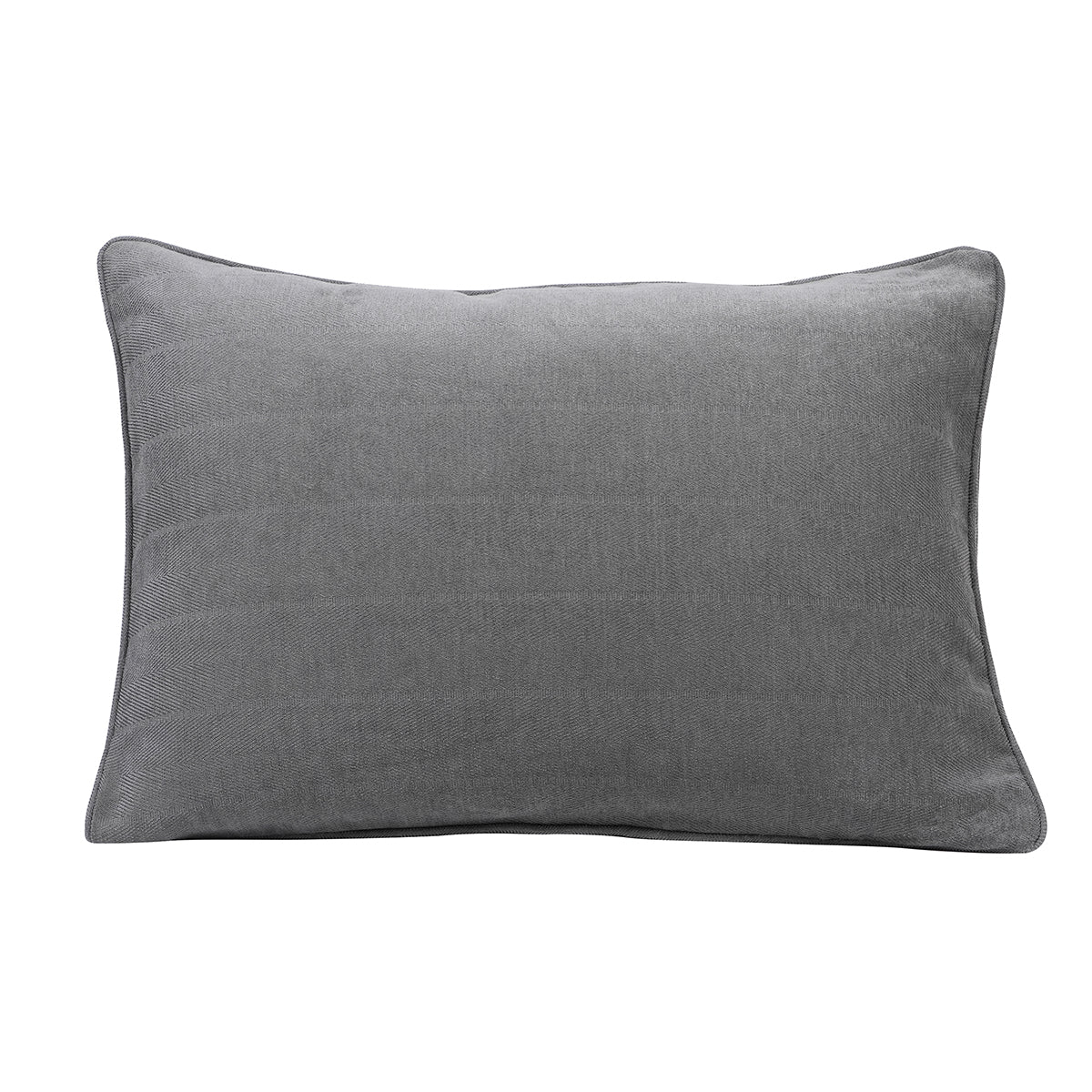 Caroline Woven Herringbone Pattern Beige 2PC Pillow Sham Set