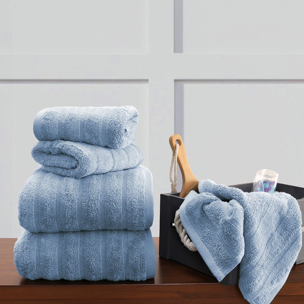 Maspar Casper Towel 100% Cotton Antimicrobial Antifungal Super Absorbent & Soft Nile Blue