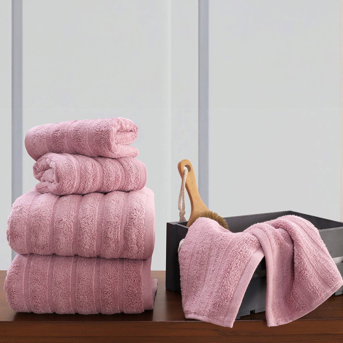 Maspar Casper Towel 100% Cotton Antimicrobial Antifungal Super Absorbent & Soft Orchid Smoke