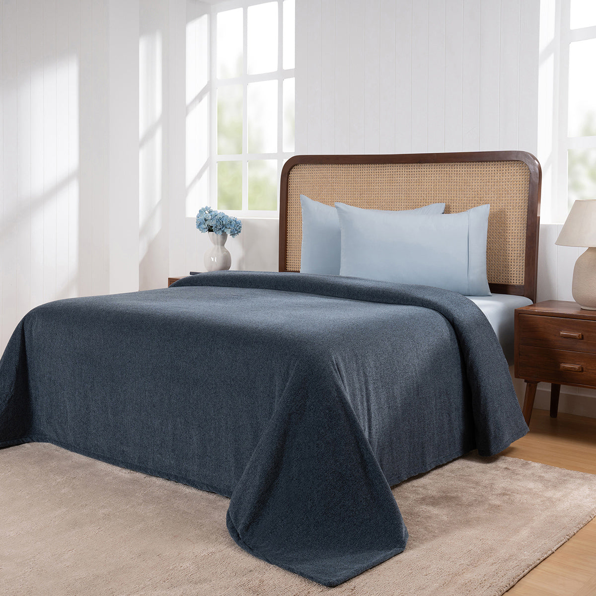 Charlotte Woven Blue Mirage Bed Cover /Blanket